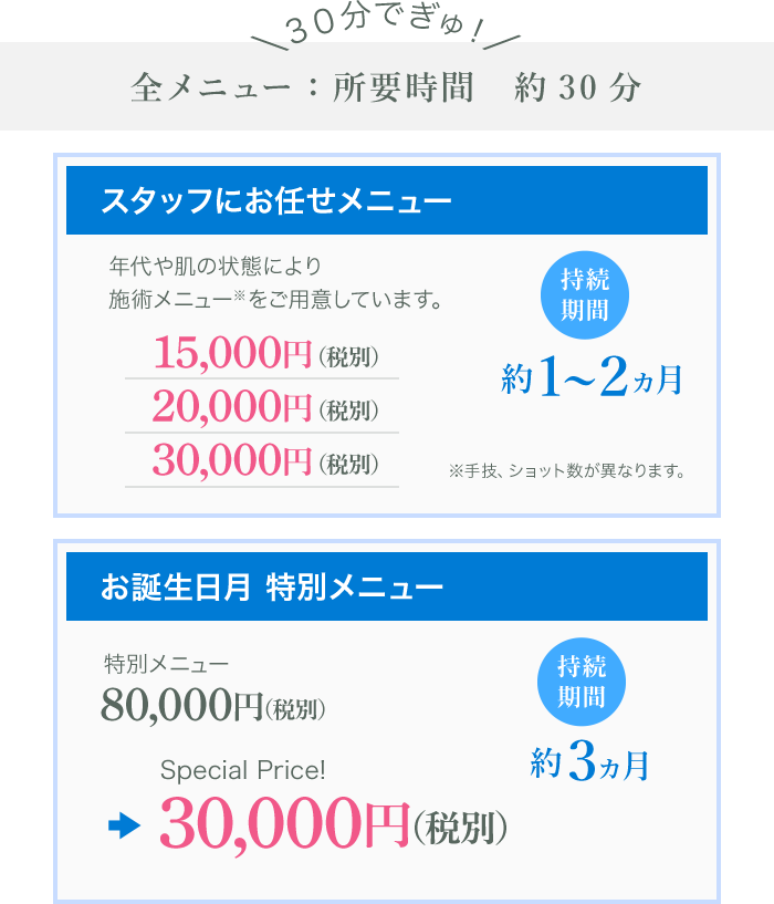 施術メニュー